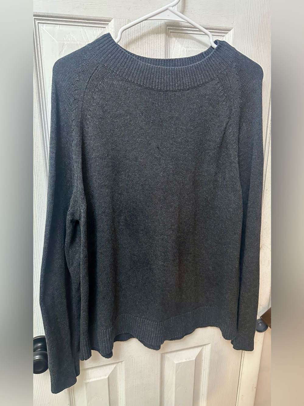 Quince 100% Organic Cotton Mock Neck Sweater in Charcoal, Large